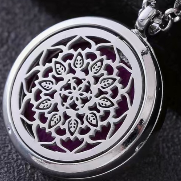 NWT SET Stainless Steel Locket, Necklace, Necklace & 2 Oil Diffuser Pads - Picture 1 of 4